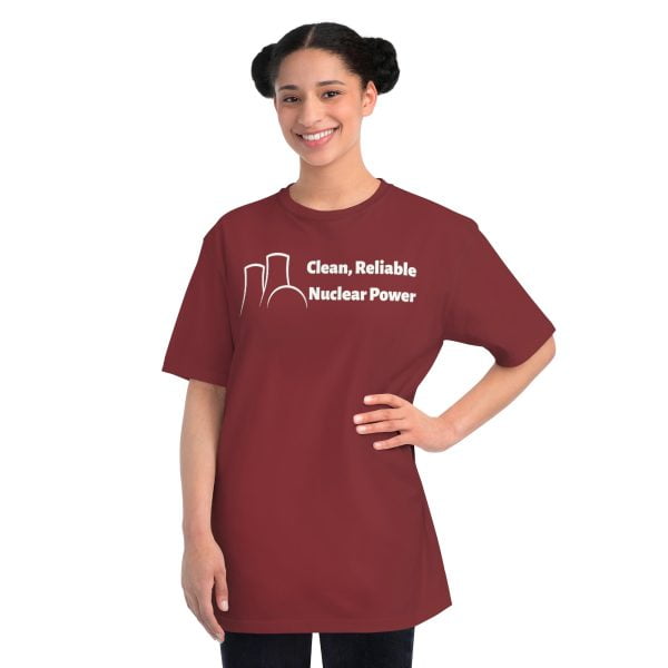 Clean Reliable Nuclear Power Organic shirt, manzanita woman