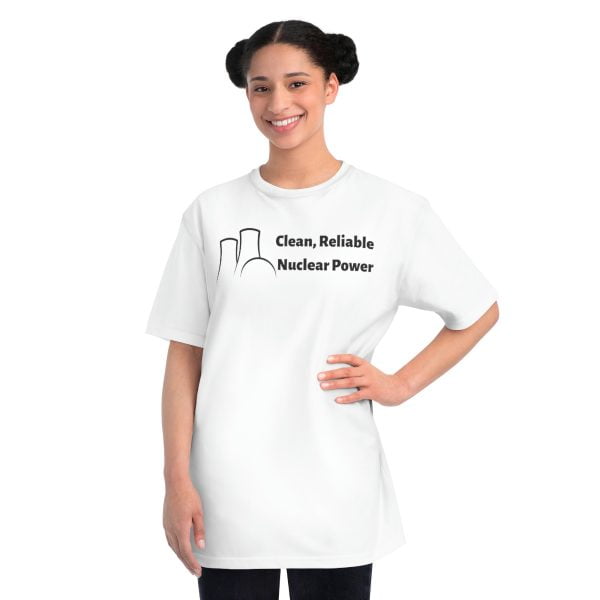 Clean Reliable Nuclear Power Organic shirt, white woman