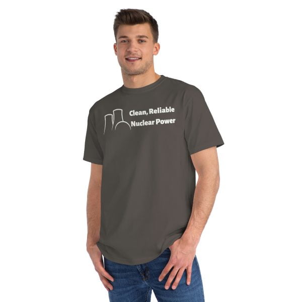Clean Reliable Nuclear Power Organic shirt, charcoal man