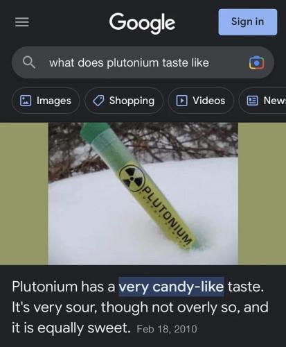 Plutonium-Taste